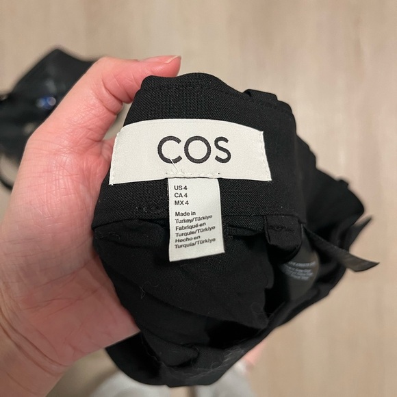 COS Wool Black Wide-leg Crop Trousers - Picture 3 of 13